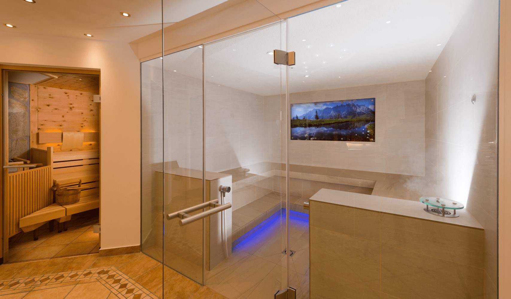 Bergkräuterdampfbad im SPA-Bereich meiner Bergheimat