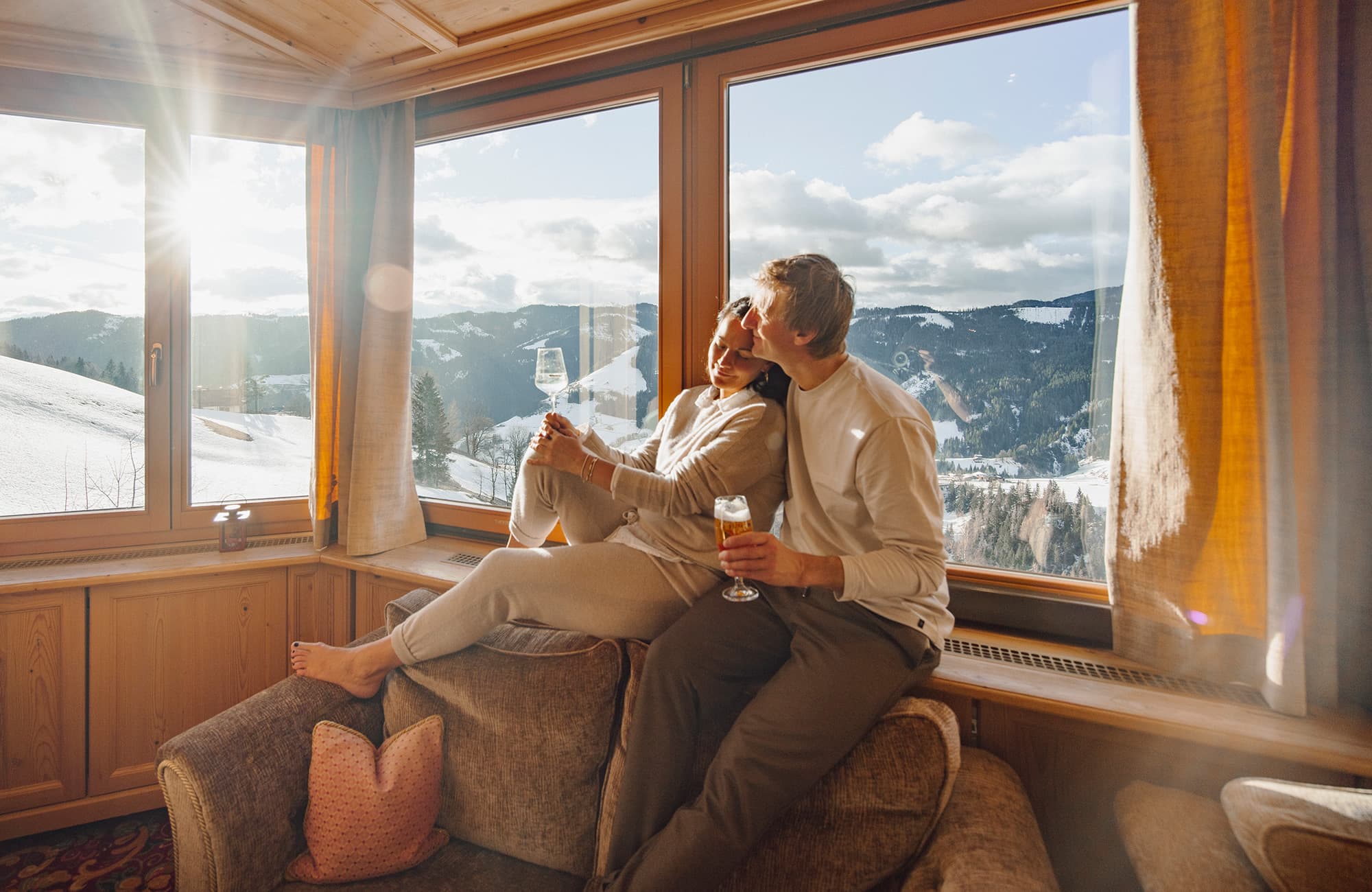 Gemütlicher Logenplatz mit traumhaftem Bergpanorama im Skiurlaub