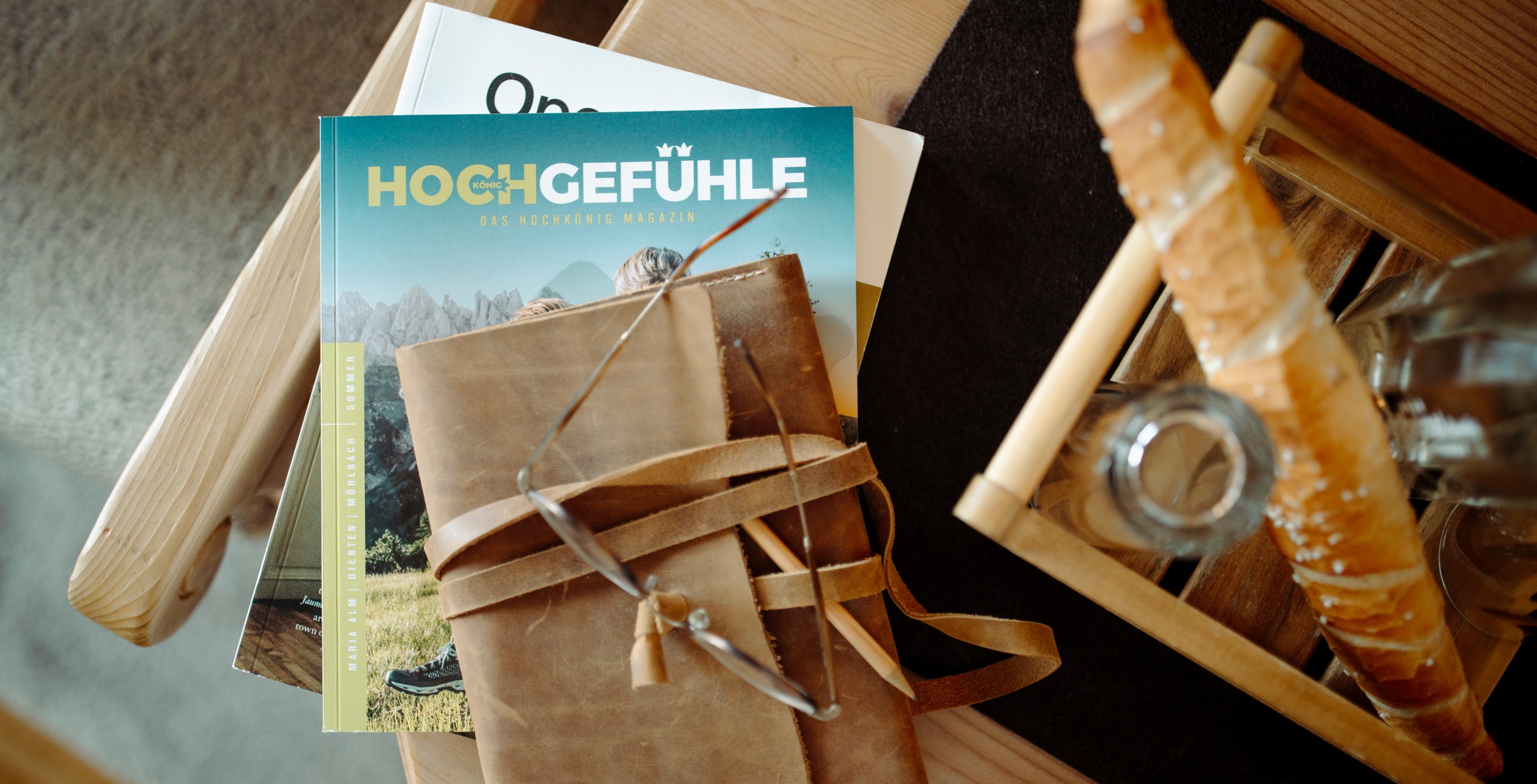 Zeitschriften mit Bergquellwasser